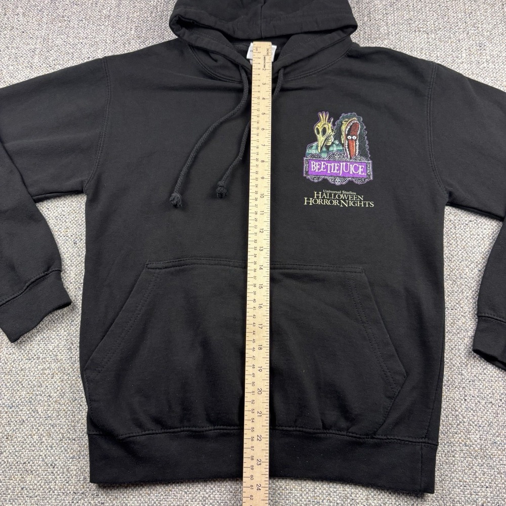 Universal Studios Halloween Horror Nights HHN Beetlejuice Hoodie Adult Sz Small - Picture 5 of 8